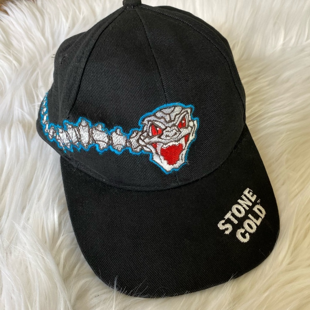 Vintage Stone Cold Steve Austin Bad To the Bonz Snapback Hat OSFA 90s 1998 WWF